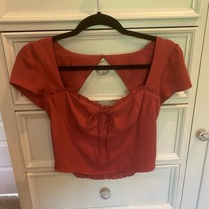 Burnt orange open back crop top